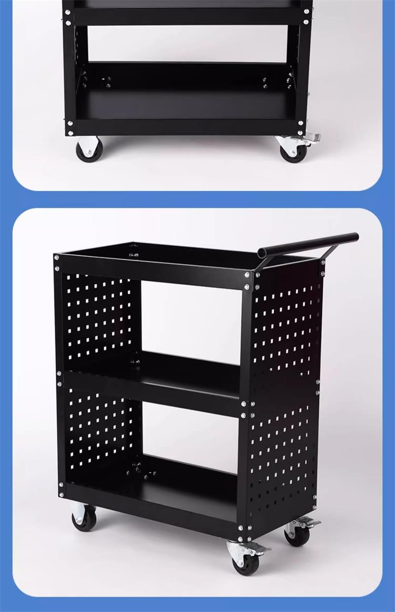馳兔汽修推車三層加厚零件車五金工具箱重型移動工具周轉(zhuǎn)車帶腳輪