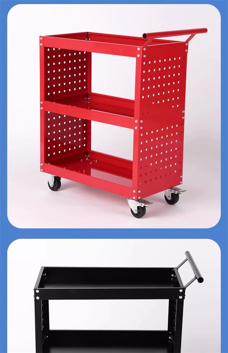 馳兔汽修推車三層加厚零件車五金工具箱重型移動工具周轉(zhuǎn)車帶腳輪