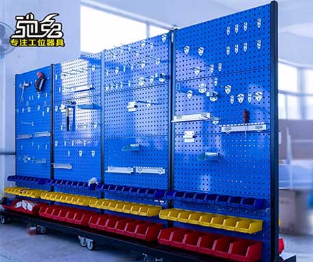 馳兔雙面加高五金工具架車間修理移動工具存放架方孔工具掛板展示
