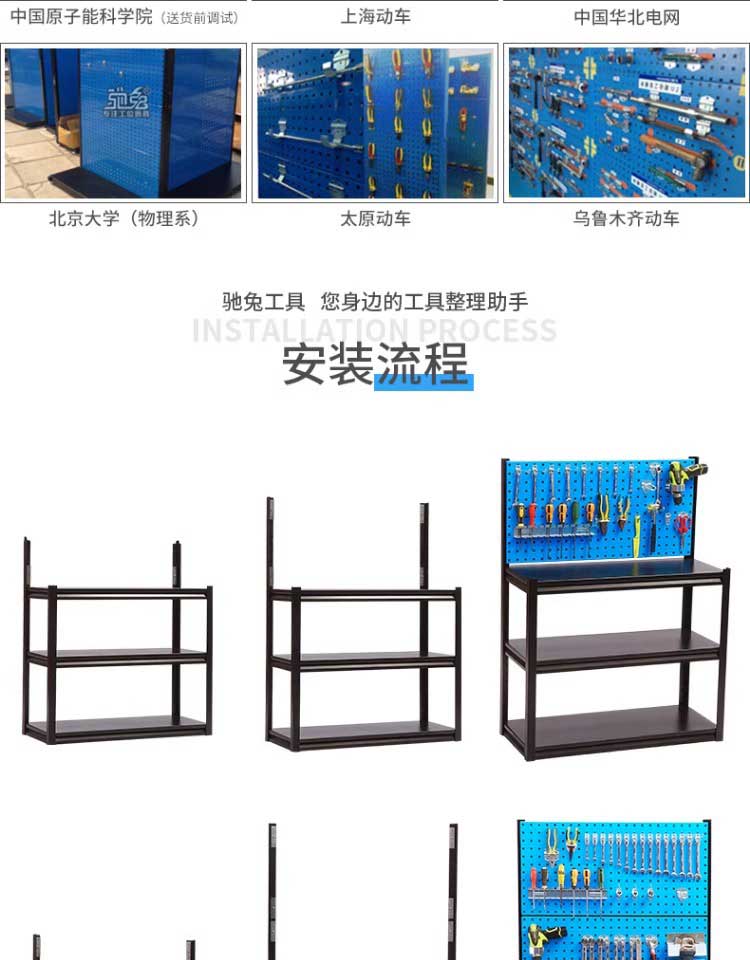 馳兔五金工具收納展示架掛板方孔洞洞板掛鉤汽修工具儲存架工廠用