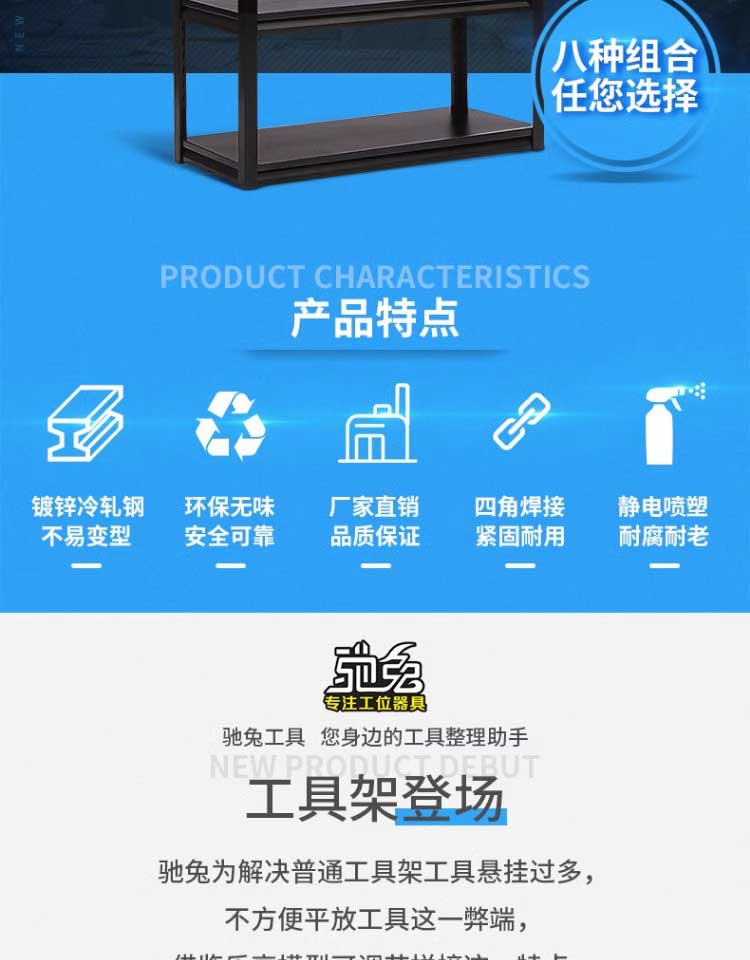 馳兔五金工具收納展示架掛板方孔洞洞板掛鉤汽修工具儲存架工廠用